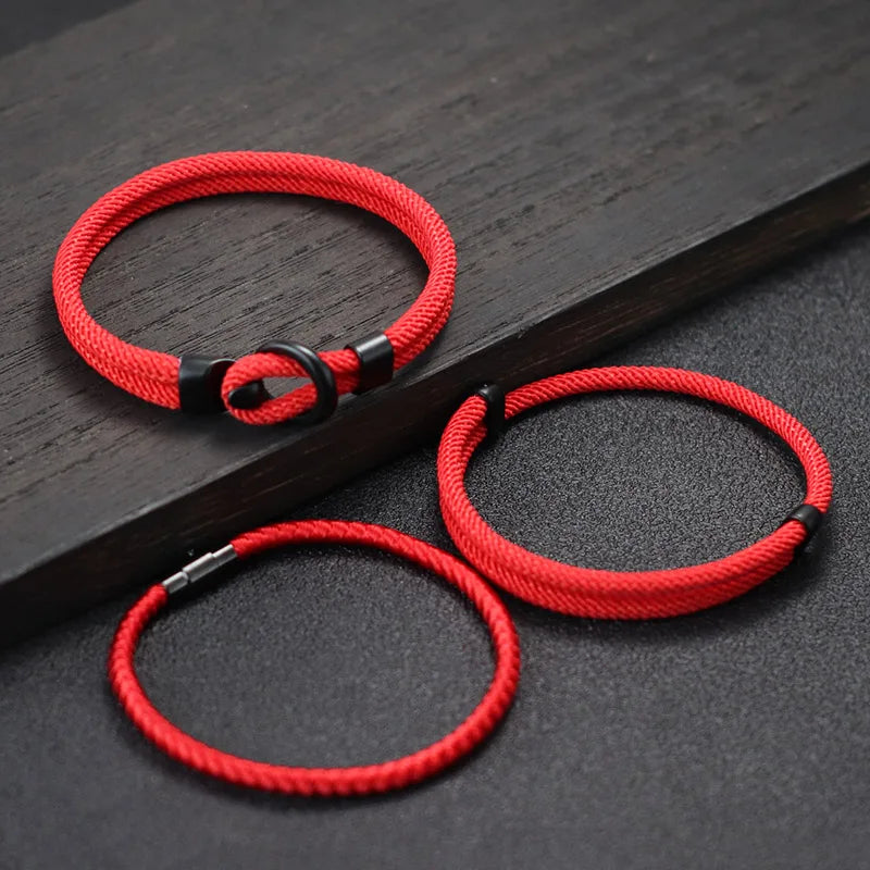 New 3Pcs Men Bracelet Set Lucky Red Keel Rope Braslet Surfer Nautical Fabric Braclet Leisure Accessories Gift For Him Jewelry
