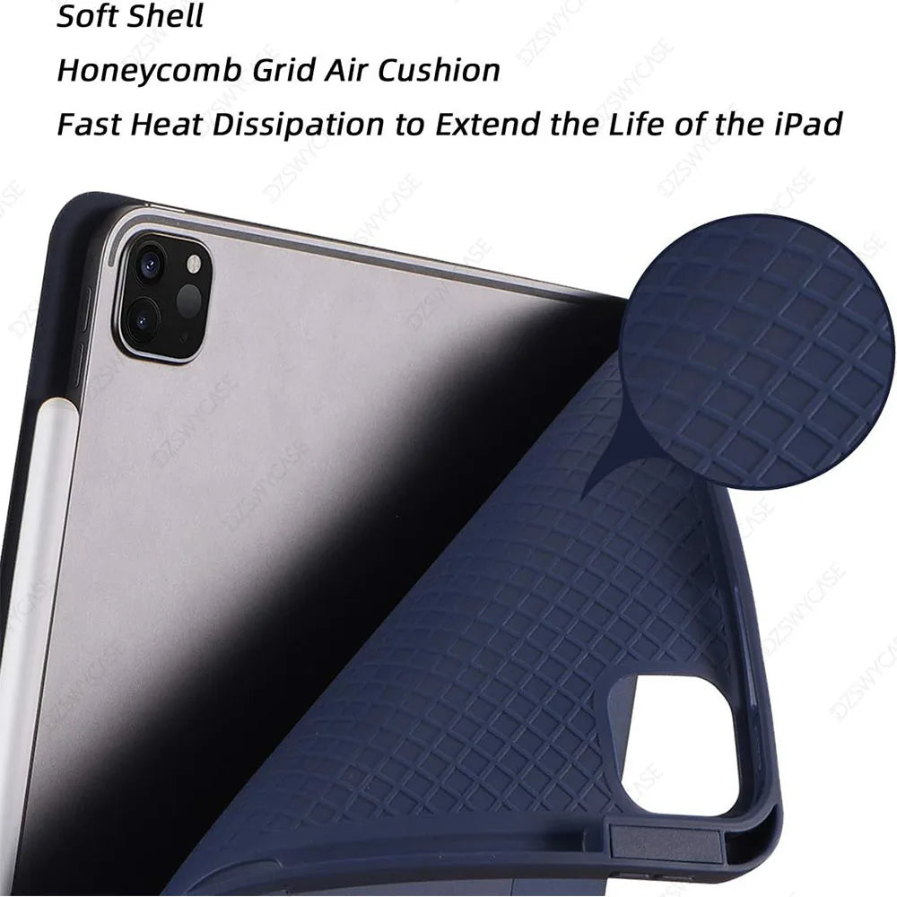 Case for iPad Pro 11 Inch 4th/3rd/2nd Generation 2022/2021/2020 with Pencil Holder Smart Protective Cover, Auto Wake/Sleep