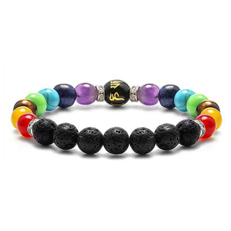 7 Chakra Bracelet with Meaning Cardfor Men Women Natural Crystal Healing Anxiety Jewellery Mandala Yoga Bracelet Gift