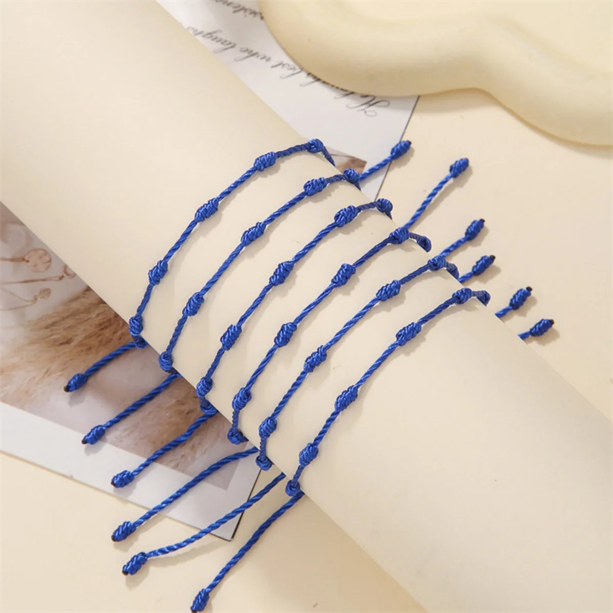 6Pcs/Set Handmade Lucky 7 Knot Red String Bracelets For Women Men Minimalist Blue Black Rope Chain Bangle Amulet Success Jewelry