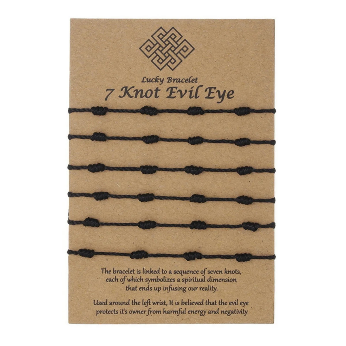 6Pcs/Set Handmade Lucky 7 Knot Red String Bracelets For Women Men Minimalist Blue Black Rope Chain Bangle Amulet Success Jewelry