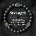 1pc Men's Volcanic Stone Bracelet with Square Black Agate, Fashionable Jewelry Suitable for Modern Gentlemen Magnetic Therapy