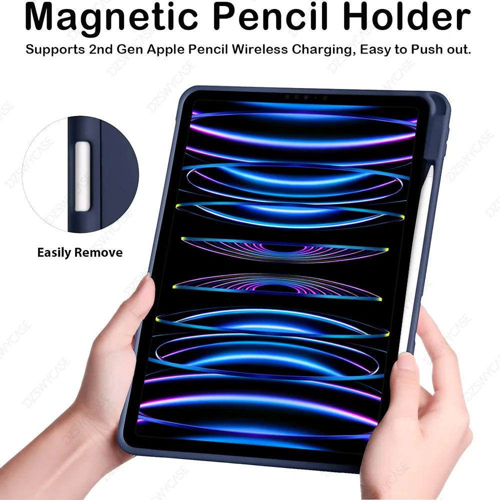 Case for iPad Pro 11 Inch 4th/3rd/2nd Generation 2022/2021/2020 with Pencil Holder Smart Protective Cover, Auto Wake/Sleep