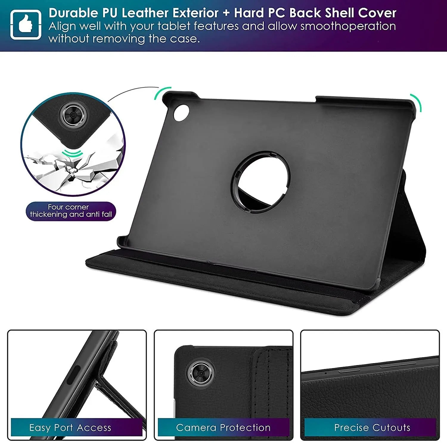Case For Samsung Galaxy Tab A9 Plus 11” Tablet Cover SM-X210/X215/X216/X218 for Galaxy Tab A11 2025 360 Degree Rotating Leather