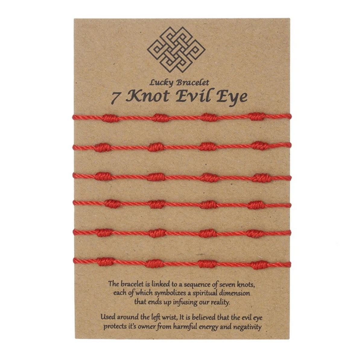 6Pcs/Set Handmade Lucky 7 Knot Red String Bracelets For Women Men Minimalist Blue Black Rope Chain Bangle Amulet Success Jewelry