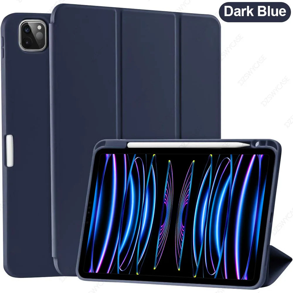 Case for iPad Pro 11 Inch 4th/3rd/2nd Generation 2022/2021/2020 with Pencil Holder Smart Protective Cover, Auto Wake/Sleep