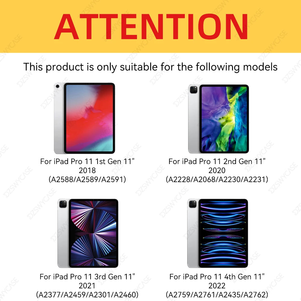 Case for iPad Pro 11 Inch 4th/3rd/2nd Generation 2022/2021/2020 with Pencil Holder Smart Protective Cover, Auto Wake/Sleep