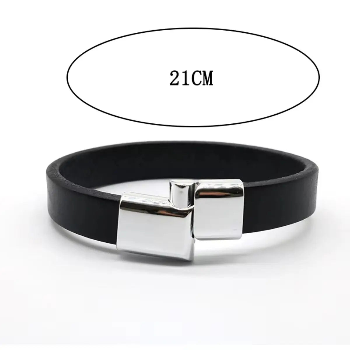Simple Vintage Cowhide Leather Bracelet for Men Versatile Creative Magnetic Buckle Bangles Male Street Trend Jewelry Accessory