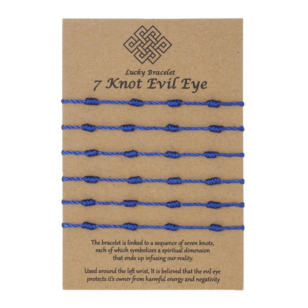 6Pcs/Set Handmade Lucky 7 Knot Red String Bracelets For Women Men Minimalist Blue Black Rope Chain Bangle Amulet Success Jewelry