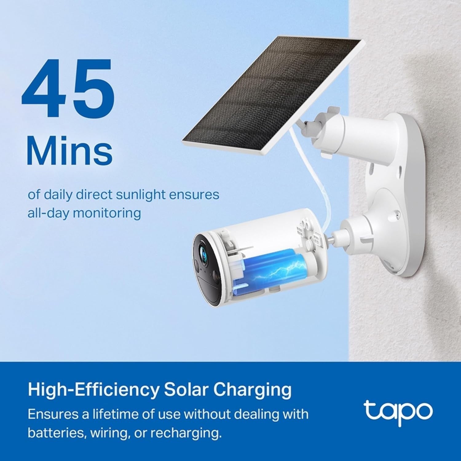 Tapo A201 Solar Panel, Flexible Installation and Angle Adjustment, High-Efficien