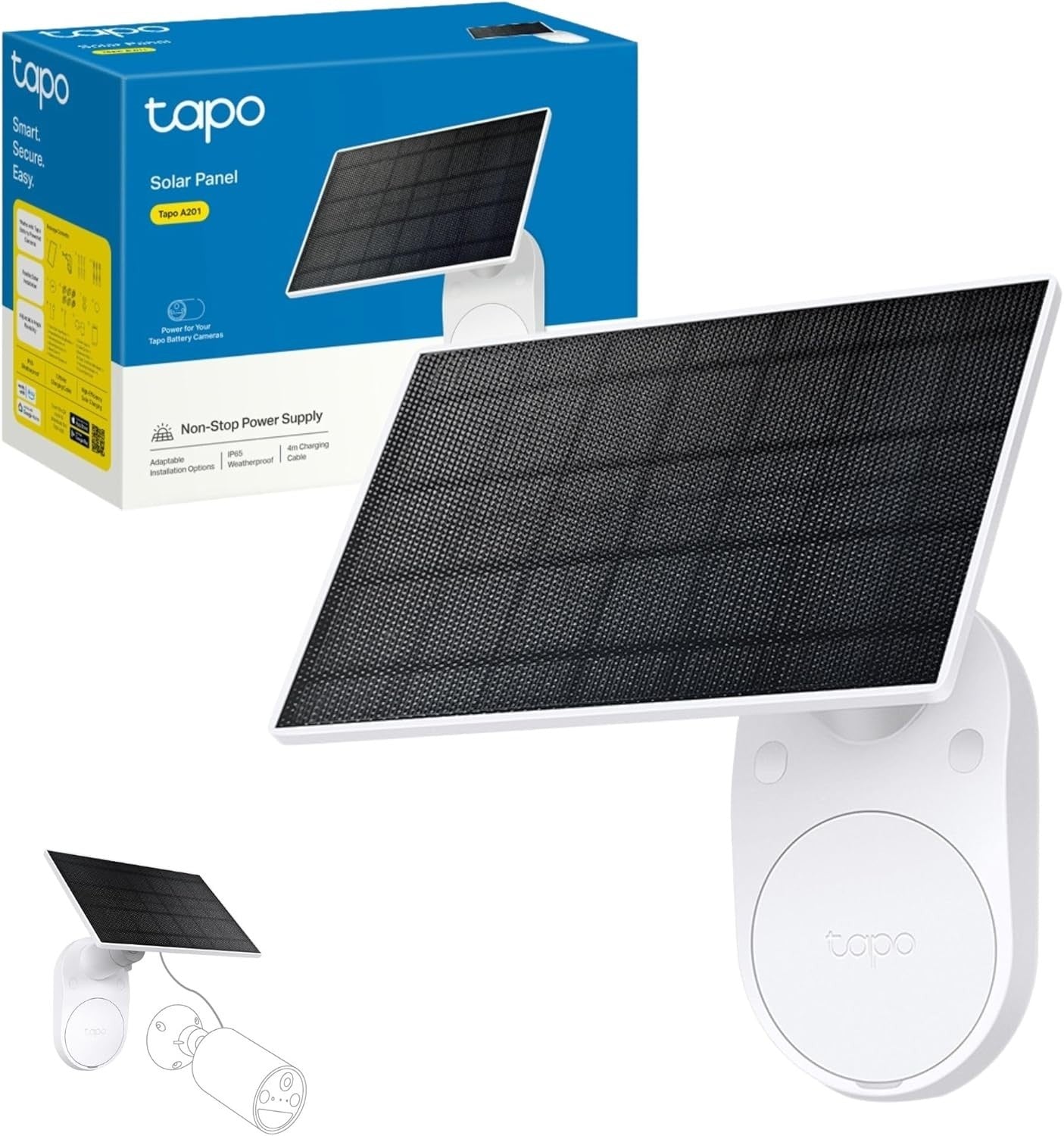 Tapo A201 Solar Panel, Flexible Installation and Angle Adjustment, High-Efficien