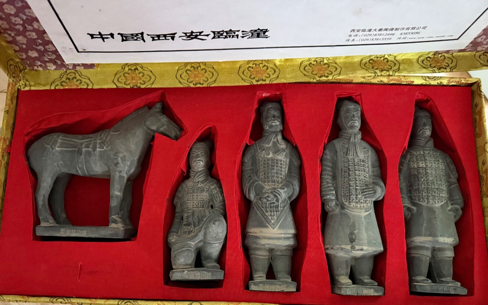 Chinese qin Terra Cotta Clay Warrior Soldier Horse Figure Set China ornaments