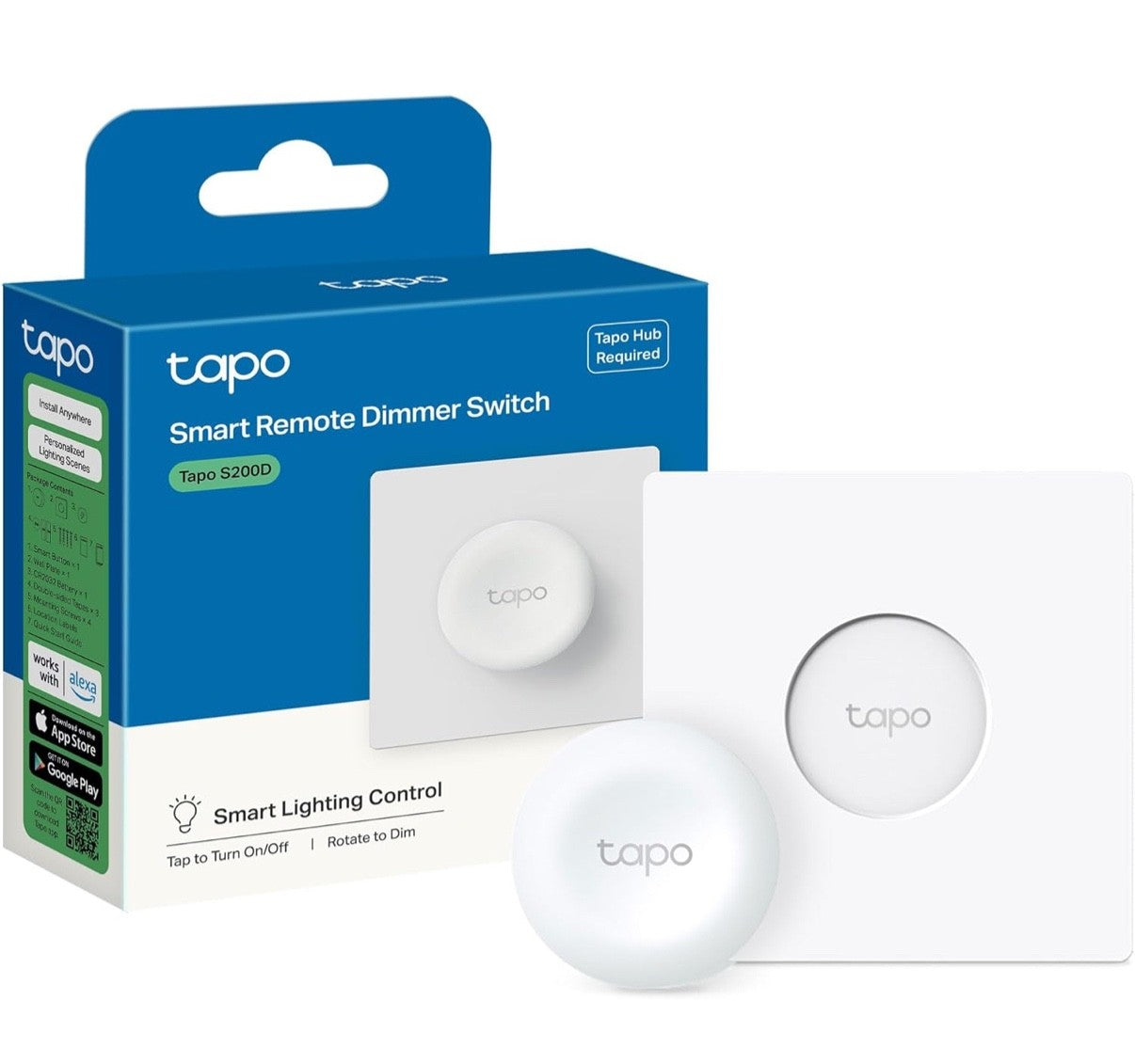 Tapo S200D Smart Wireless Remote Dimmer Switch, Multiple Locations Control,...