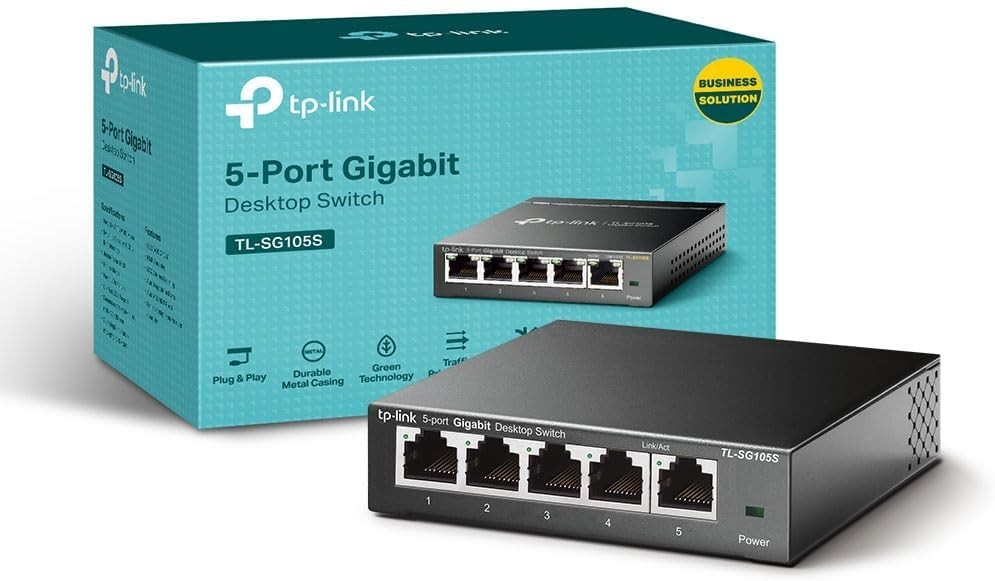 TP-Link TL-SG105S 5 Port Gigabit Ethernet Network Switch,