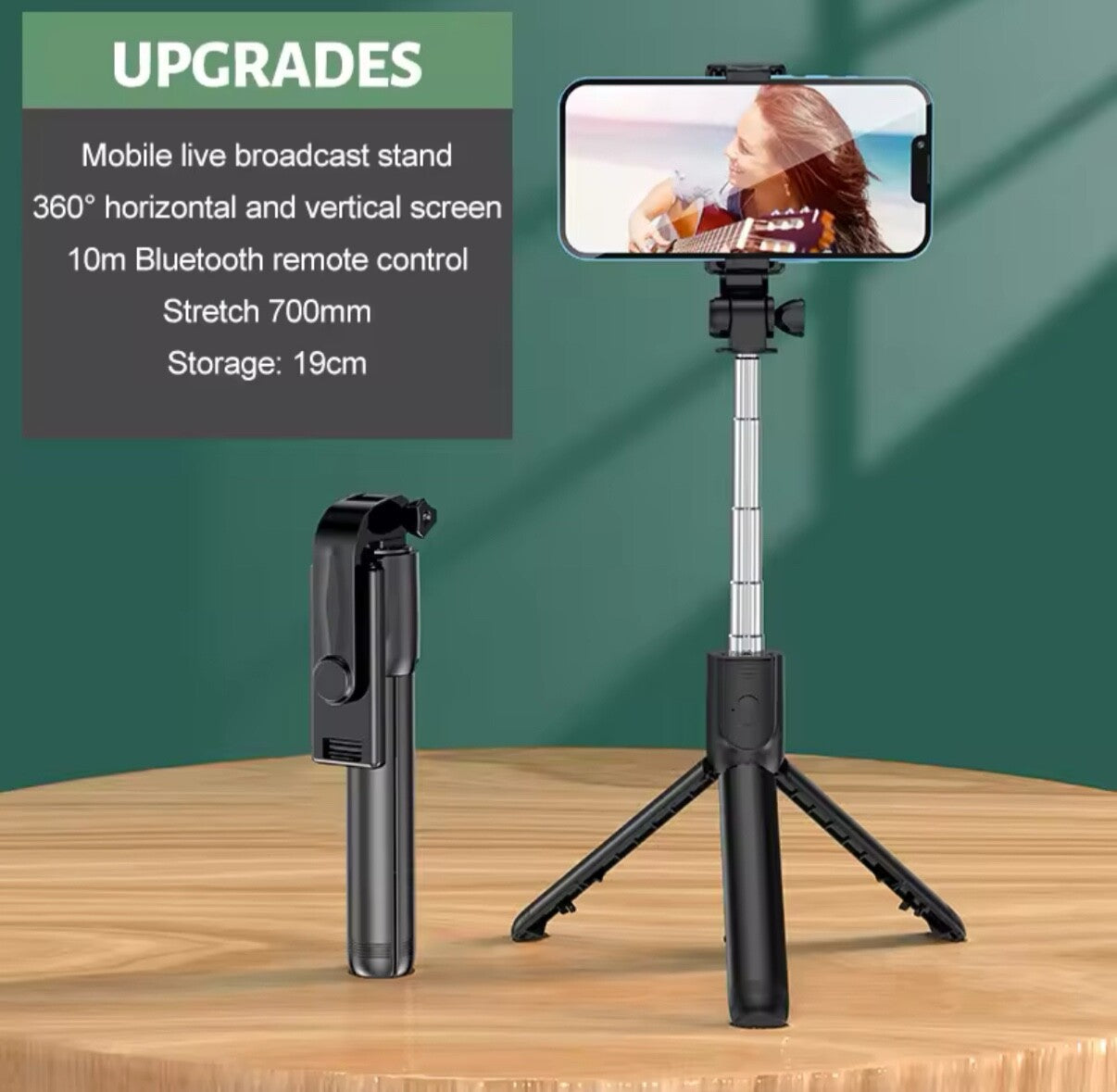 Bluetooth Selfie Tripod Telescopic Stick Remote Monopod Extendable Phone Holder