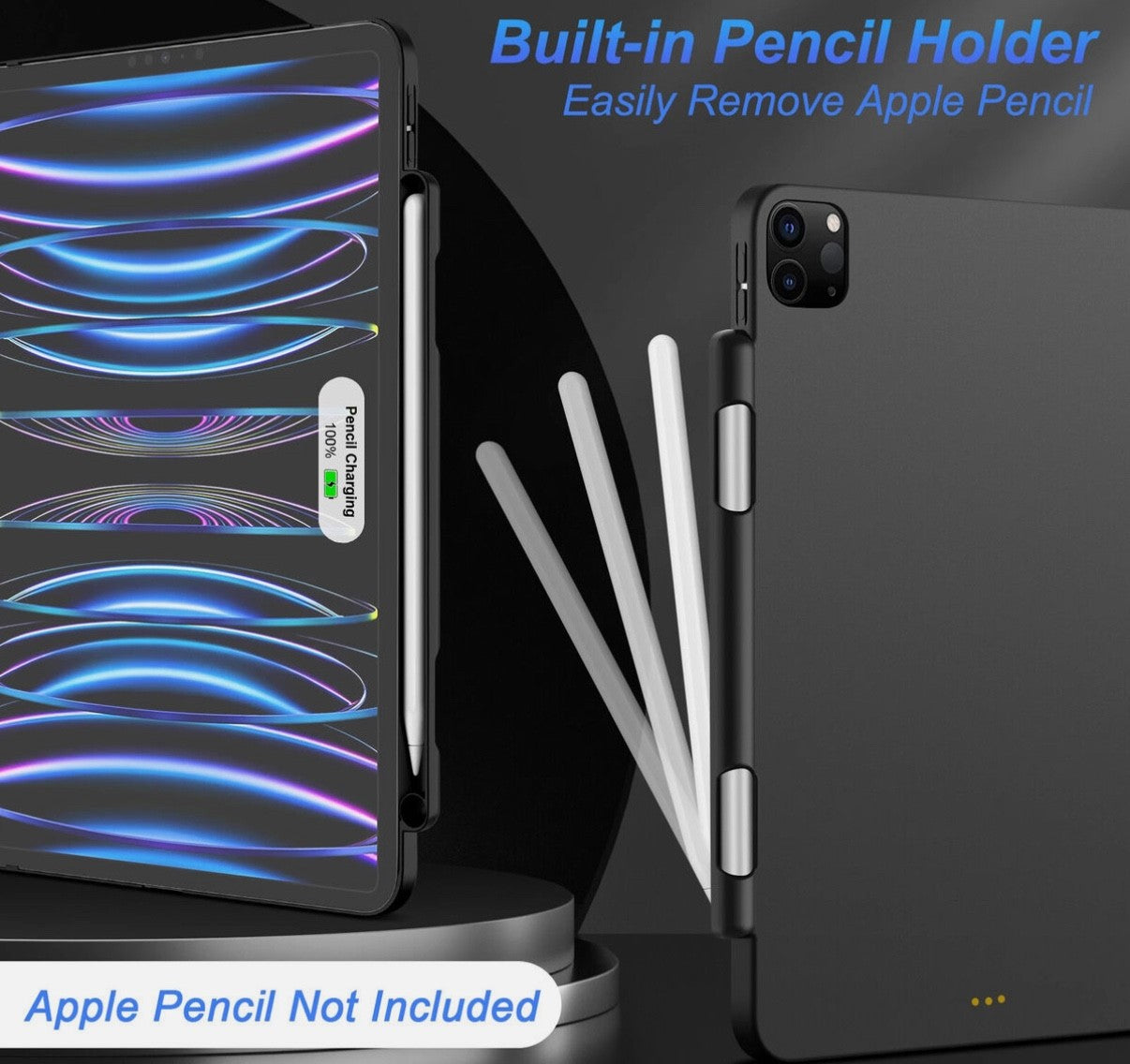 Magnetic Case for iPad Pro 12.9 2018-22-Compatible with Magic Keyboard & Pencil