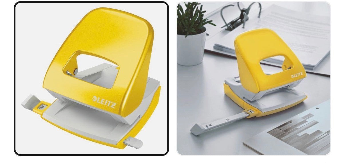 Leitz Metal Hole Punch NeXXt WOW 30 Sheet Capacity Office Desk Stationery