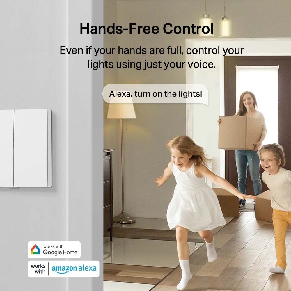 Tapo S220 Smart Light Switch 2 Gang 1 Way, Remote Control One Size