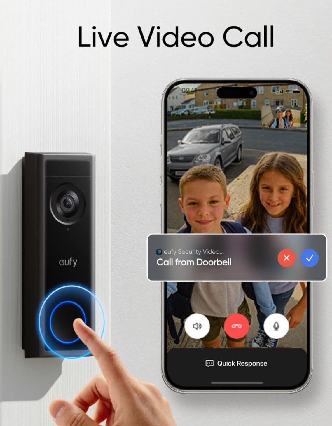 Eufy Security Video Doorbell C31 &Chime 2K FHD Battery or Hardwire Powered