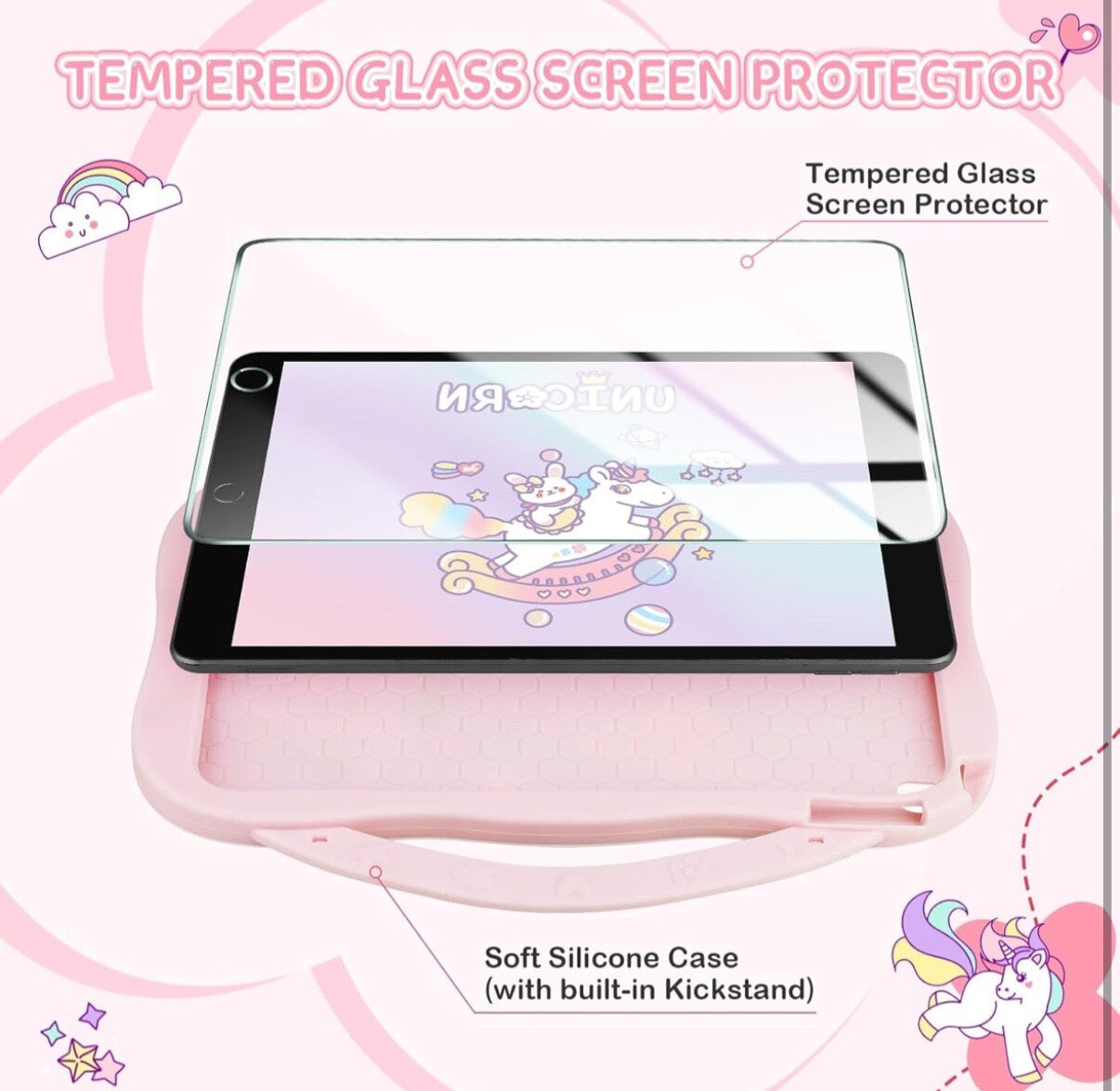 iPad 9th/8th/7th Generation Case iPad 10.2 Case with Screen Protector Kickstand