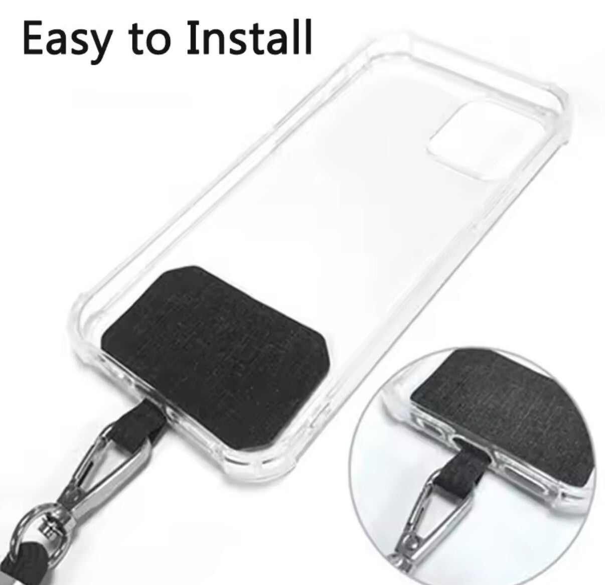 Anti-lost Crossbody Phone Lanyard—Adjustable Strap with Patch