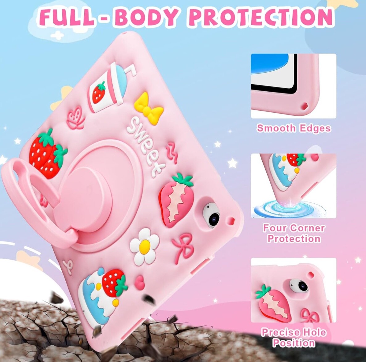 iPad 9th/8th/7th Generation Case 10.2 inch for Kids Girl