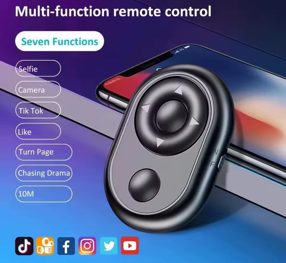 Bluetooth Remote Control Phone Camera Selfie Shutter Stick ( iPhone Android)