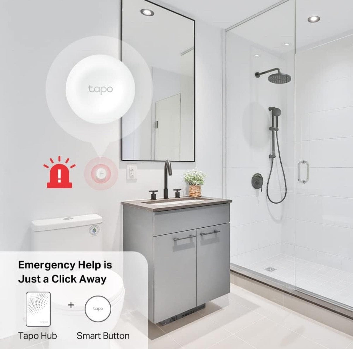 Tapo S200B Smart Button, One-Click Alarm, Lighting Control, Customized Actions,