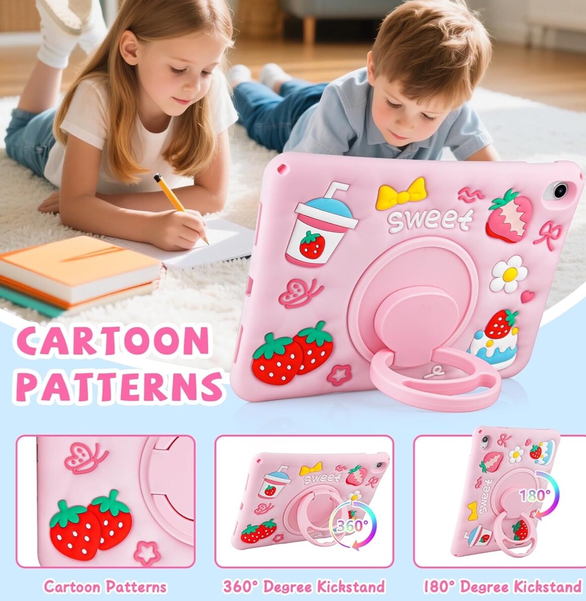 iPad 9th/8th/7th Generation Case 10.2 inch for Kids Girl