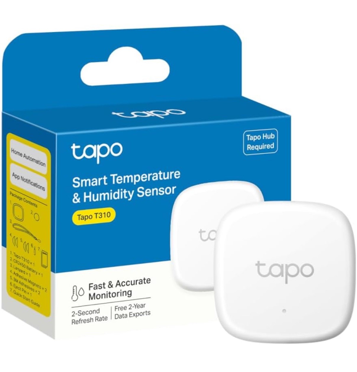 Tapo T310 Smart Hygrometer - Humidity & Temp Monitor with App Alerts, 2YR Data