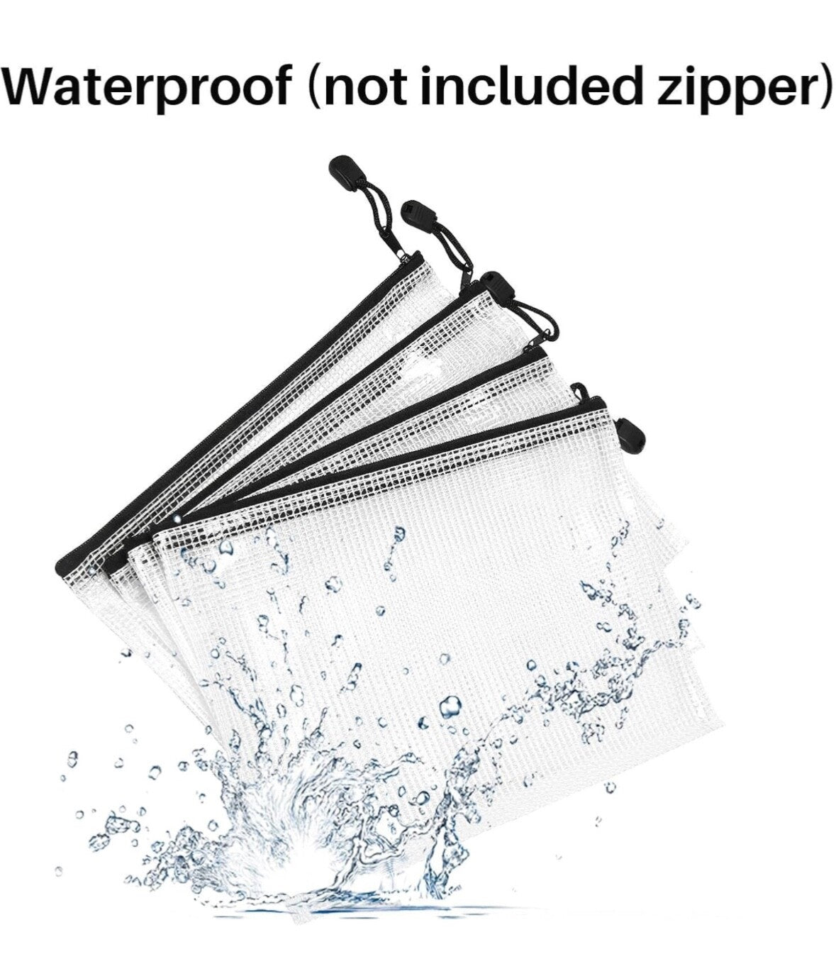 A5 Plastic Waterproof Document Wallets Files Folder Zip Lock Bags Pouch Office