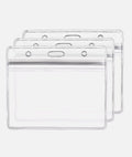10x Clear ID Card Badge Pass Holder Pocket Plastic Wallet Sizes For ID Lanyards