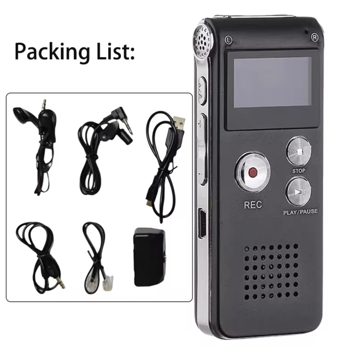 Digital Voice Recorder Audio MP3 Player Sound Voice Recording Device