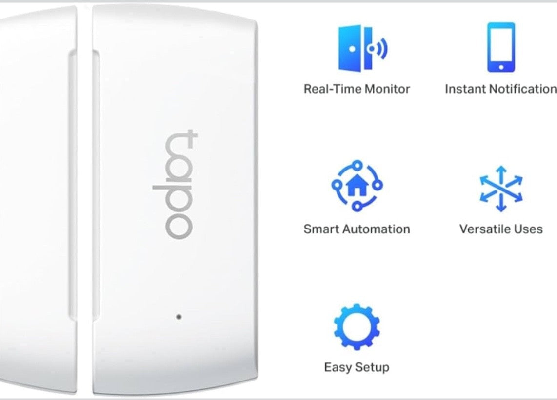 Tapo T110 Smart Door Alarm, Window Door Alarm Sensor with Real-Time Monitoring,