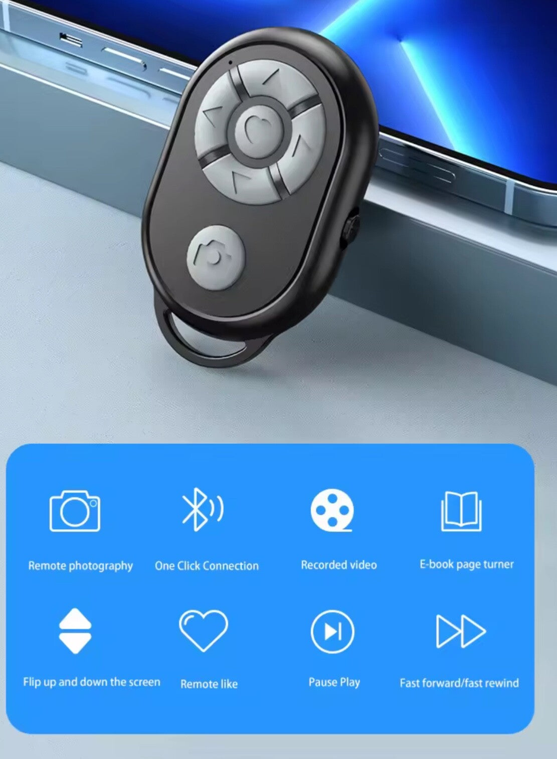 Bluetooth Remote Control Phone Camera Selfie Shutter Stick for iPhone Android