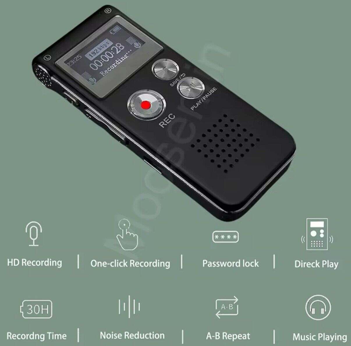 Digital Voice Recorder Audio MP3 Player Sound Voice Recording Device