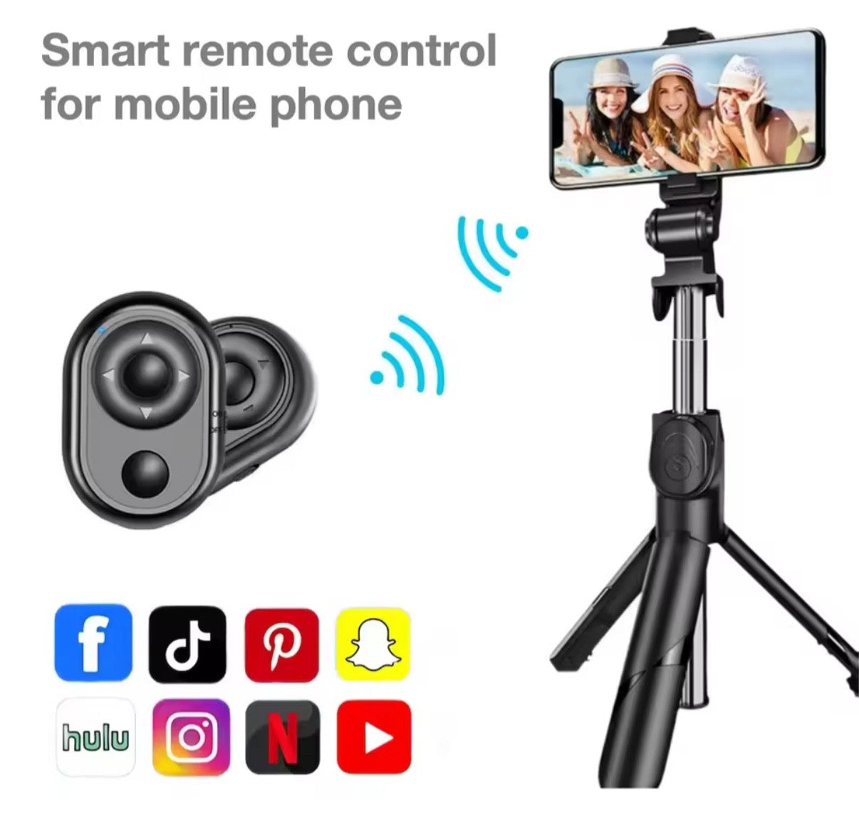 Bluetooth Remote Control Phone Camera Selfie Shutter Stick ( iPhone Android)