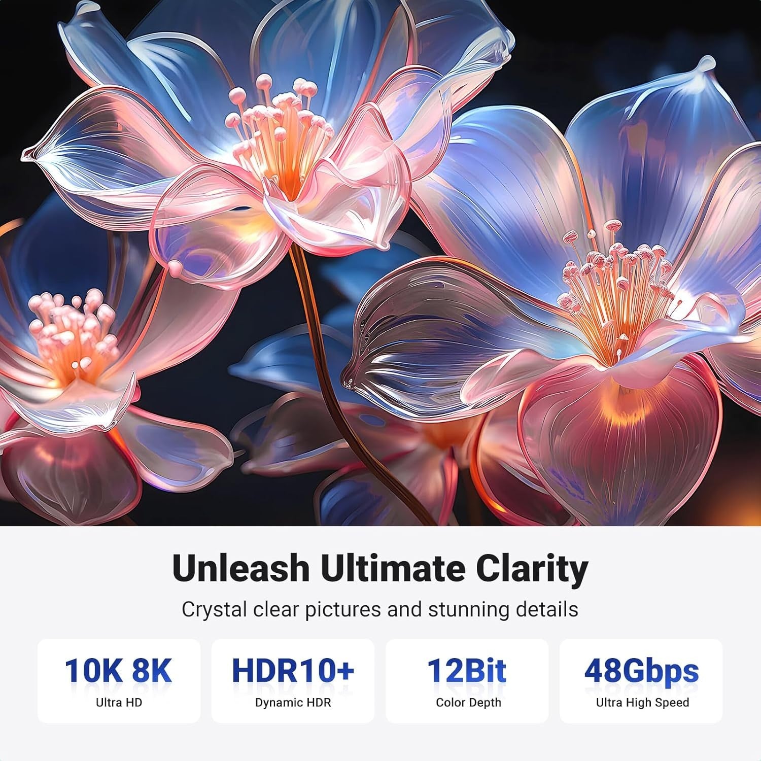 UGREEN HDMI 2.1 Cable Certified 10K 8K 4K 1440P@240/165/144/120Hz HDR Ultra 2M