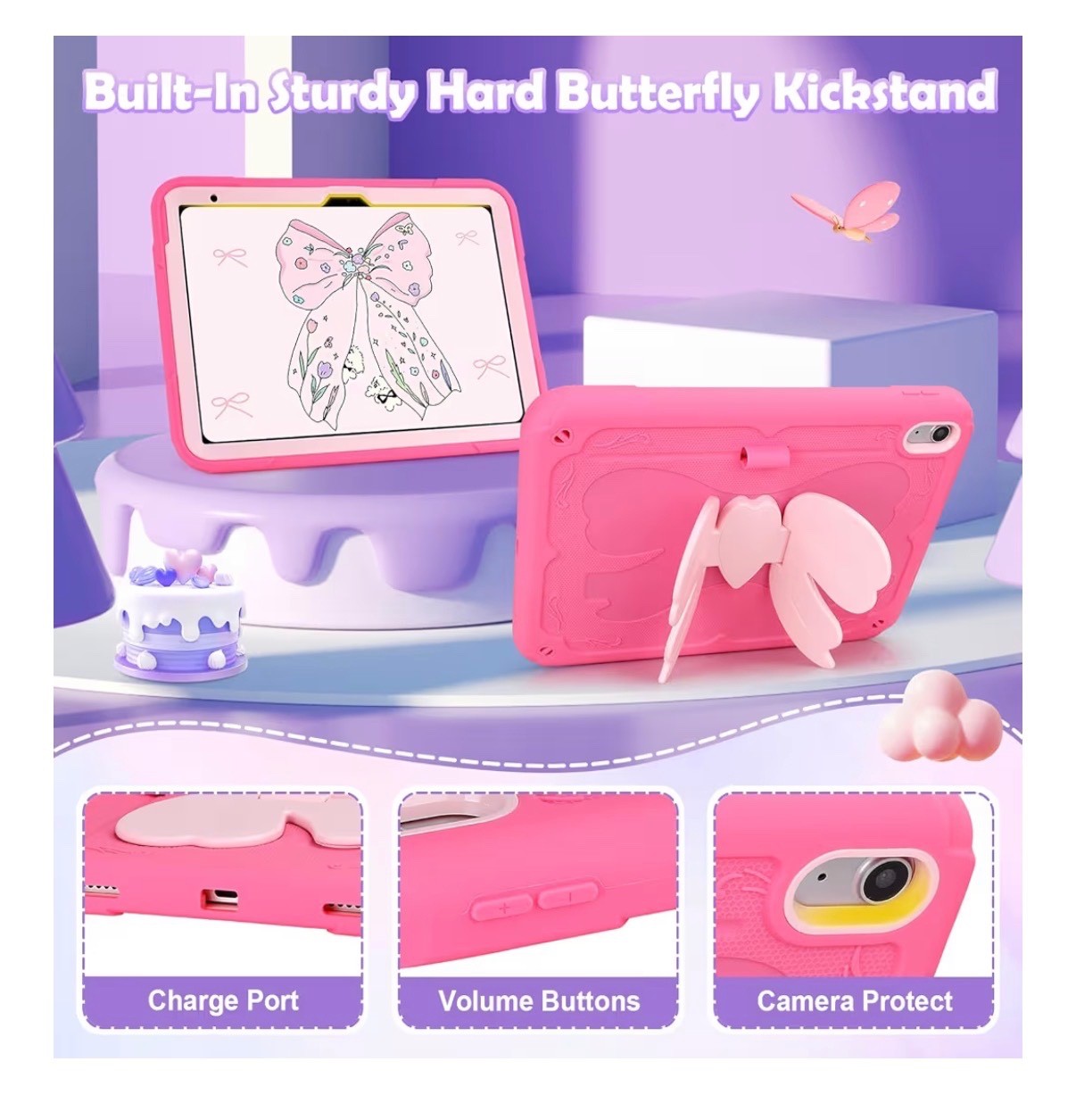 iPad (A16) 11th/10th Generation Case 2025 11inch/ 2022 10.9inch butterfly kids
