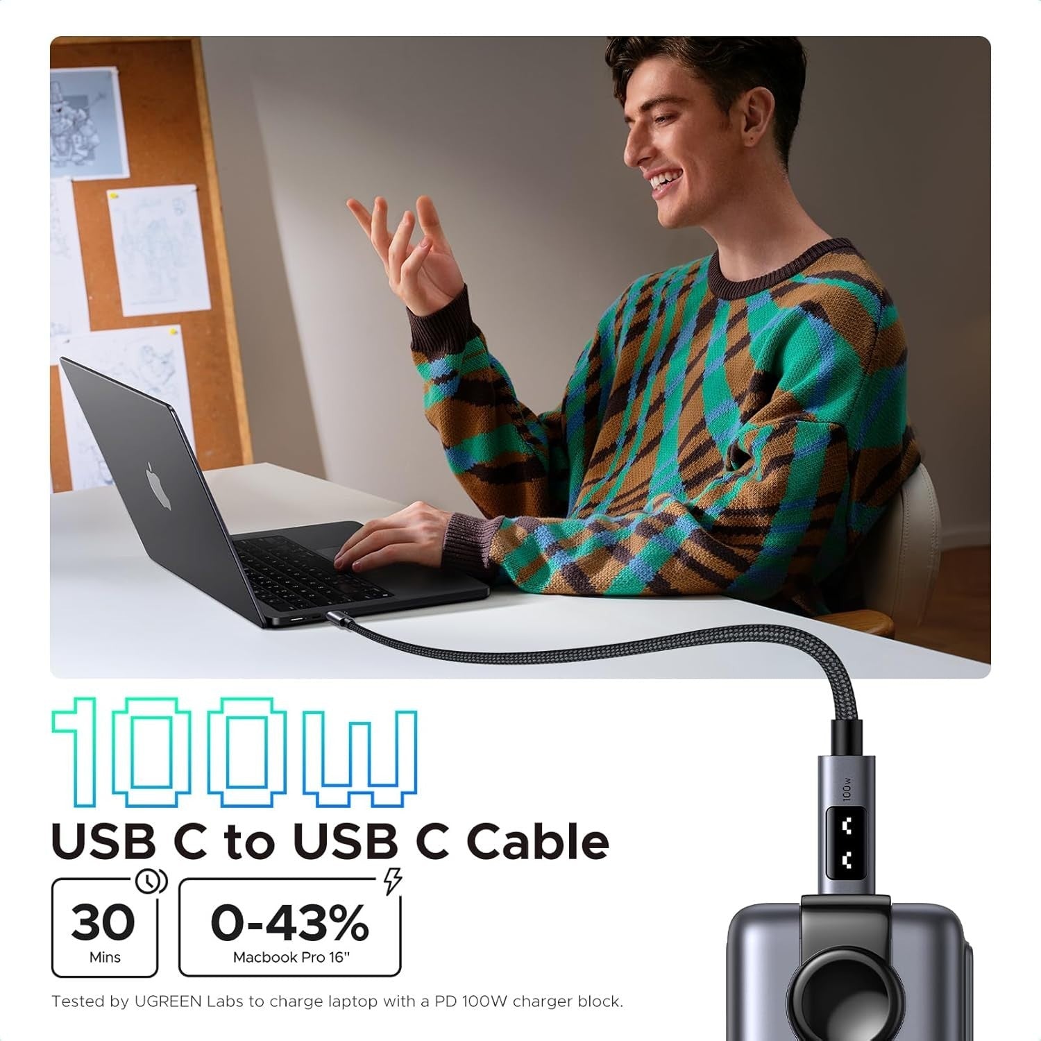 UGREEN Uno 100W USB C to USB C Charger Cable Fast Charging 5A - (0.5M - 3M)