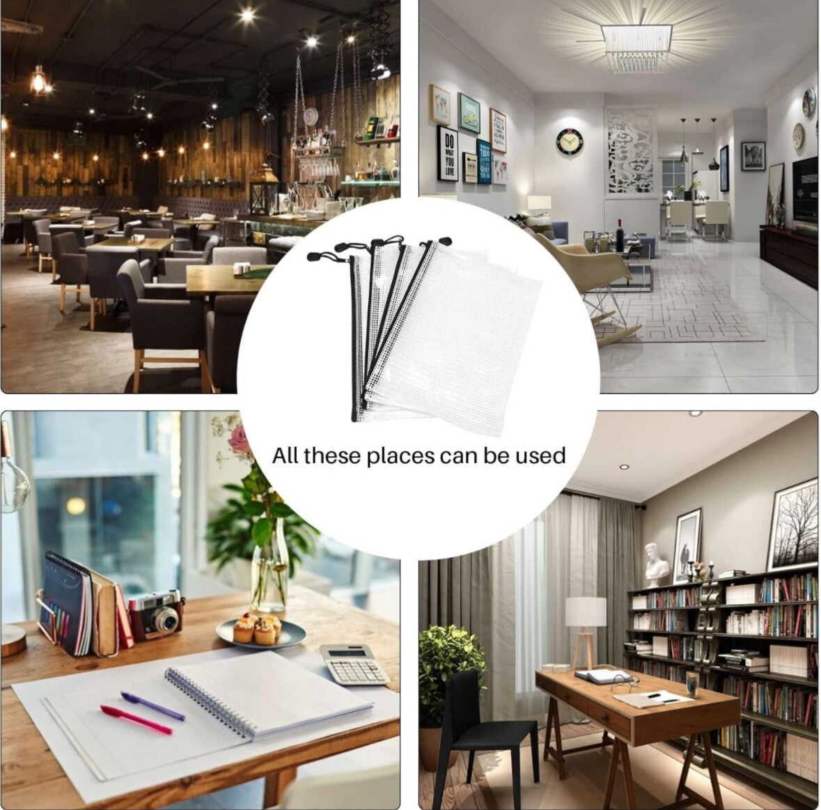 A5 Plastic Waterproof Document Wallets Files Folder Zip Lock Bags Pouch Office