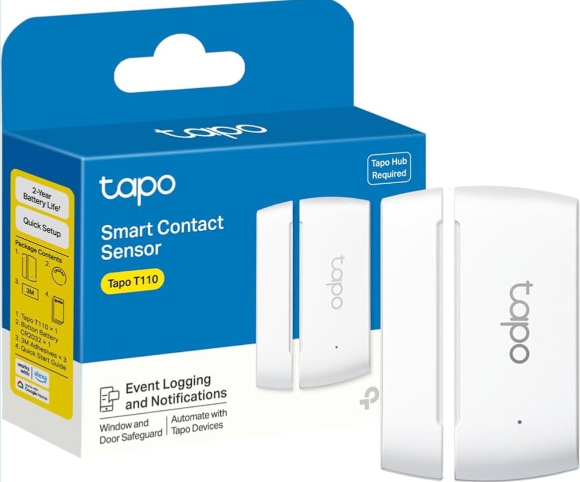 Tapo T110 Smart Door Alarm, Window Door Alarm Sensor with Real-Time Monitoring,