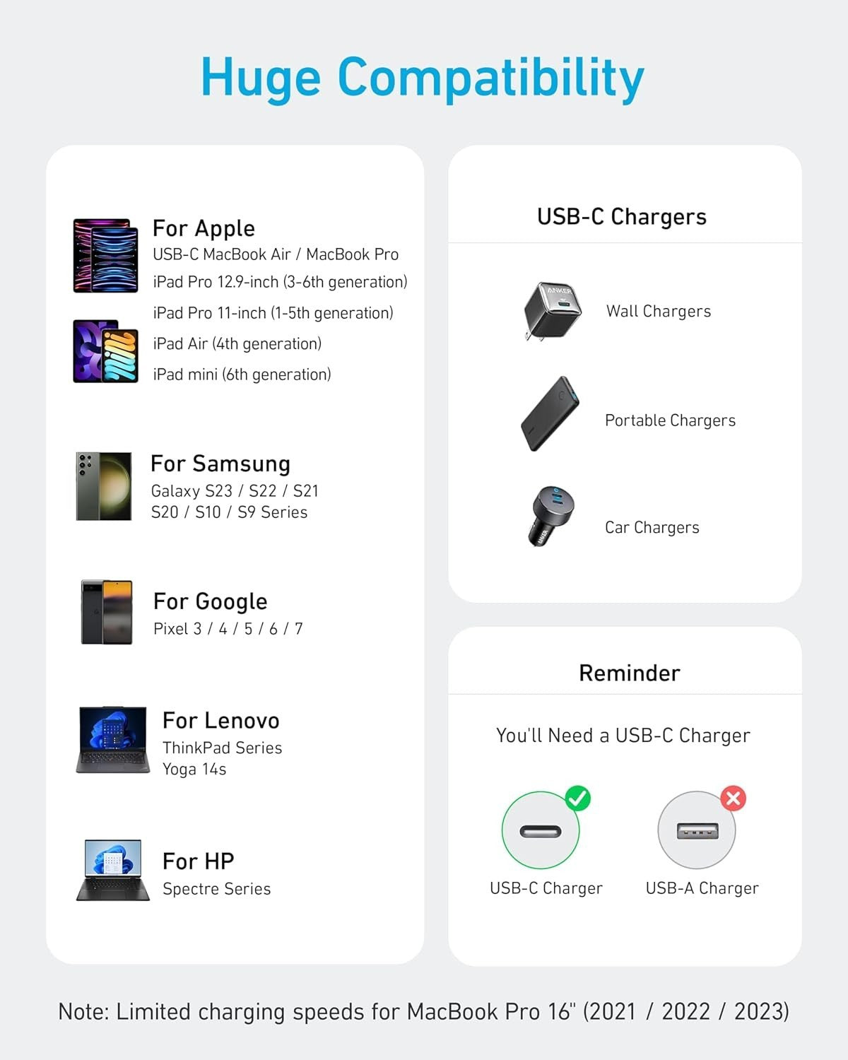 Anker 240W USB-C to USB-C Cable, 6 ft Double Braided Nylon Type-C Charging Cable