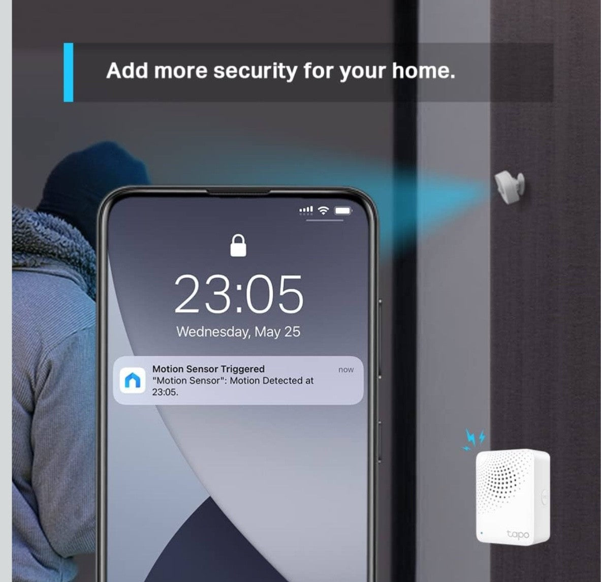 Tapo T100 Smart Motion Sensor, Motion Detectors, Wide Range Detection, Instant A