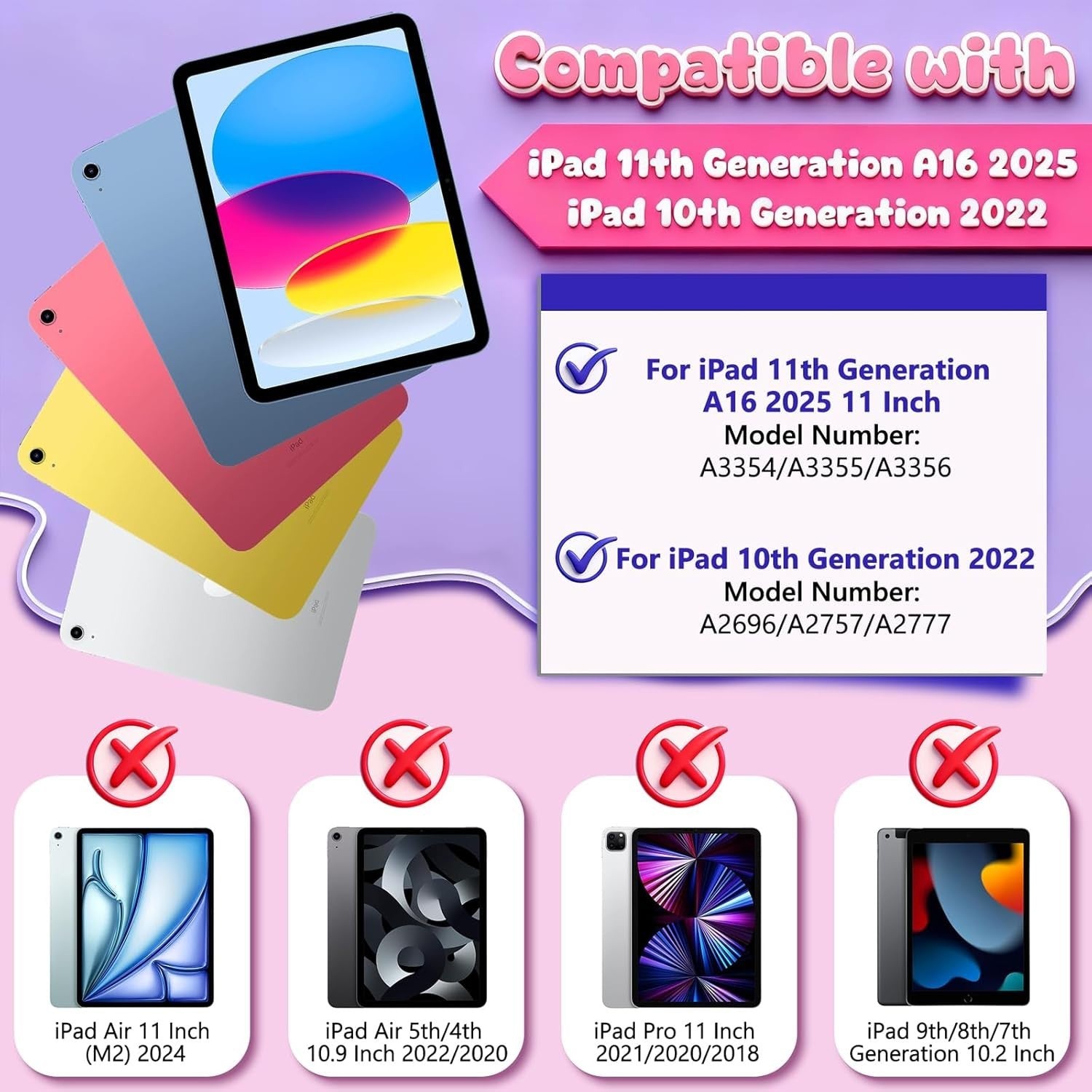iPad (A16) 11th/10th Generation Case 2025 11inch/ 2022 10.9inch Kids Girls