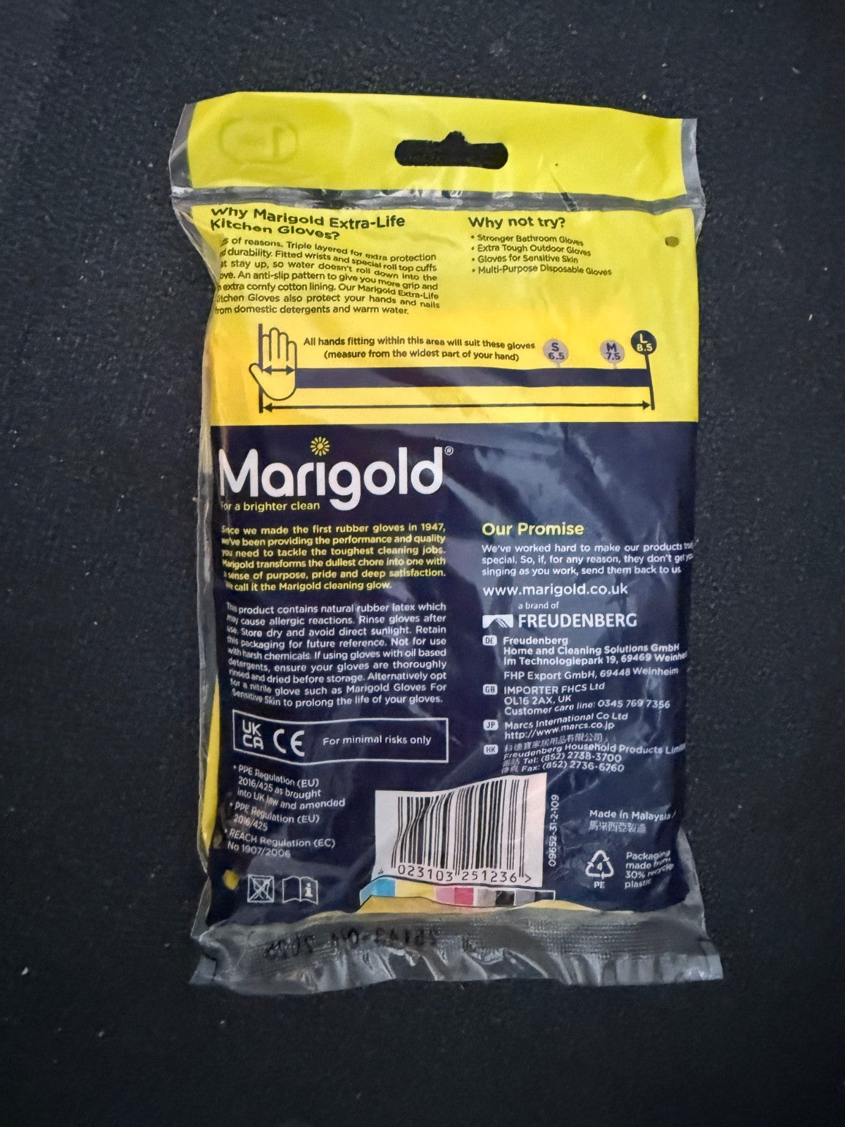 Marigold Extra Life Strong House Kitchen Gloves Washing Up - Large